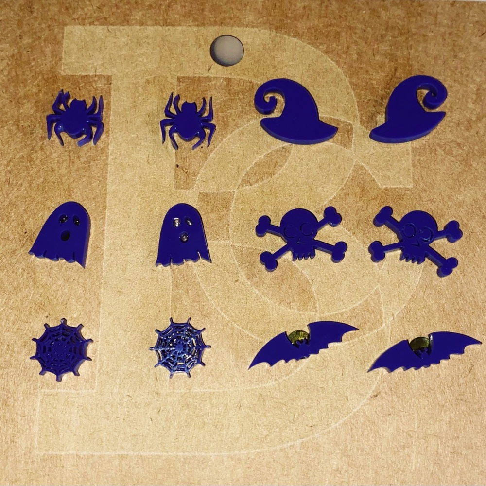 Purple Acrylic Halloween Earrings